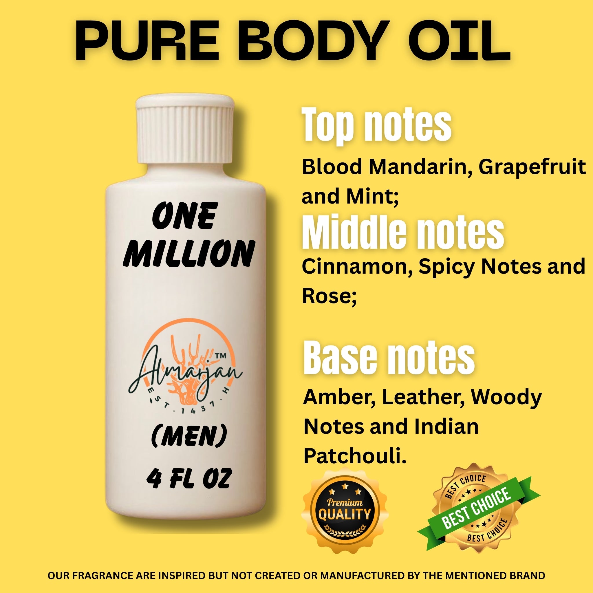 1 million type Body oil
