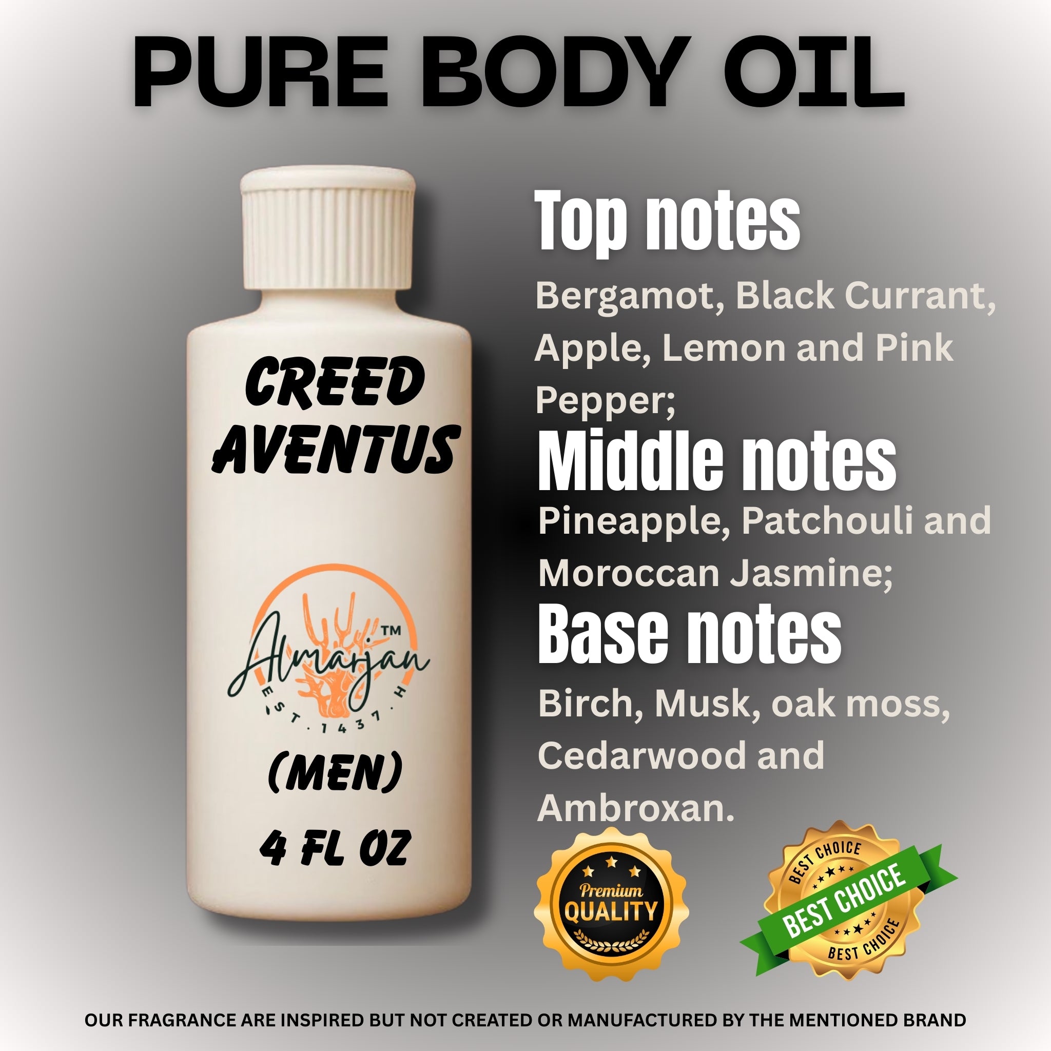 Aventus Creed type Body oil